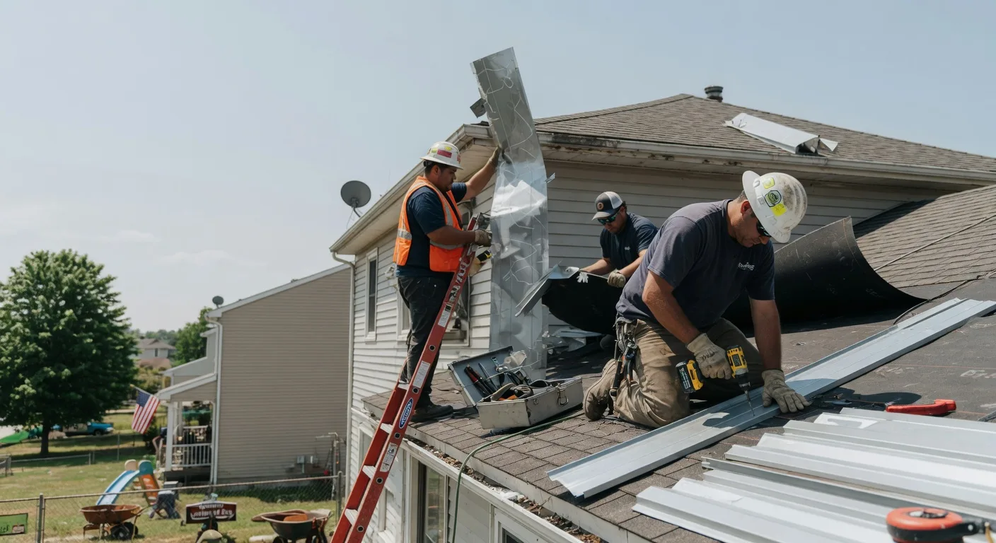 Storm Damage Metal Roof Repair in Mccausland, IA